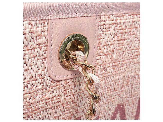 Chanel Shopper-Bag aus rosa Raffia - Ansicht 9