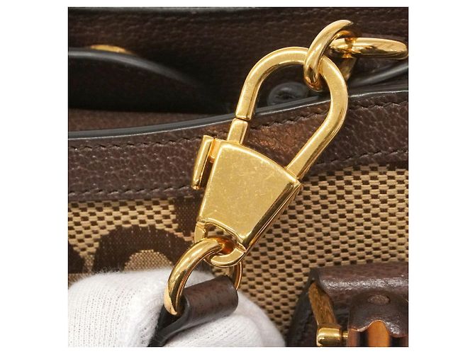 Borsa Gucci Diana marrone in pelle e tela - vista 10