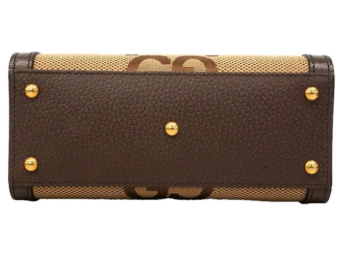 Borsa Gucci Diana marrone in pelle e tela - vista 3