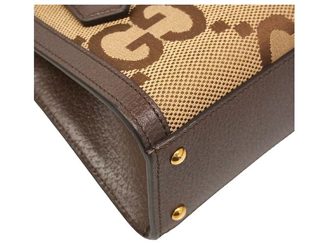 Borsa Gucci Diana marrone in pelle e tela - vista 6