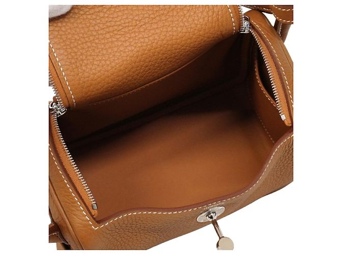 Hermès Borsa Hermes Lindy Mini in Gold - vista 4