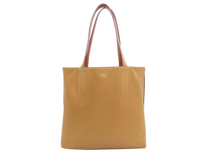 Hermès Borsa Tote Hermes Double Sens 28 in pelle Swift - vista 5