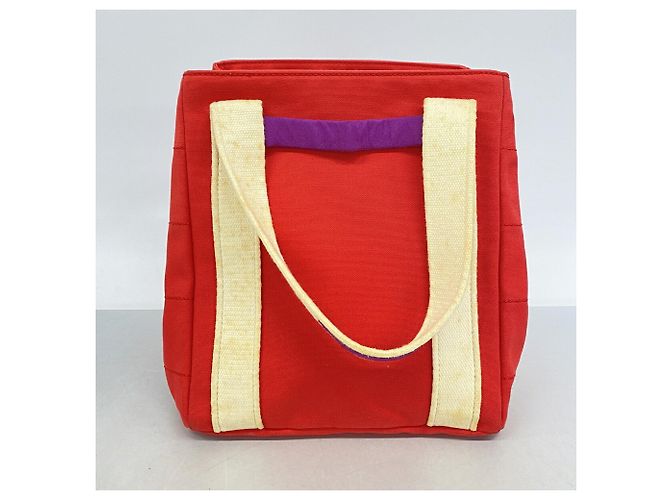 Chanel Shopper-Bag aus rotem Canvas - Ansicht 10