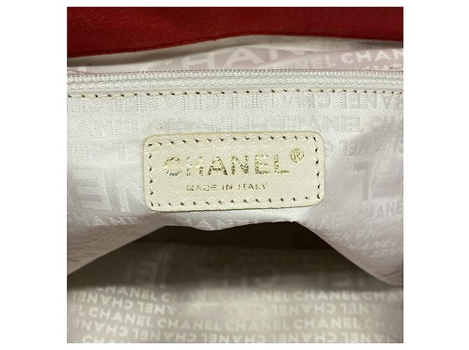Chanel Shopper-Bag aus rotem Canvas - Ansicht 5