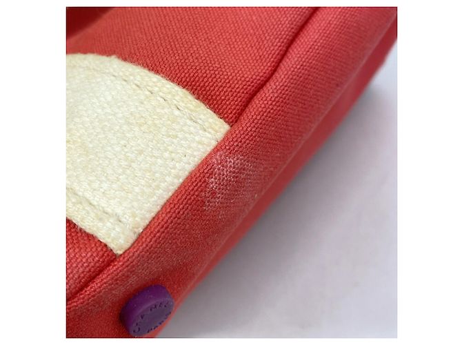 Chanel Shopper-Bag aus rotem Canvas - Ansicht 8