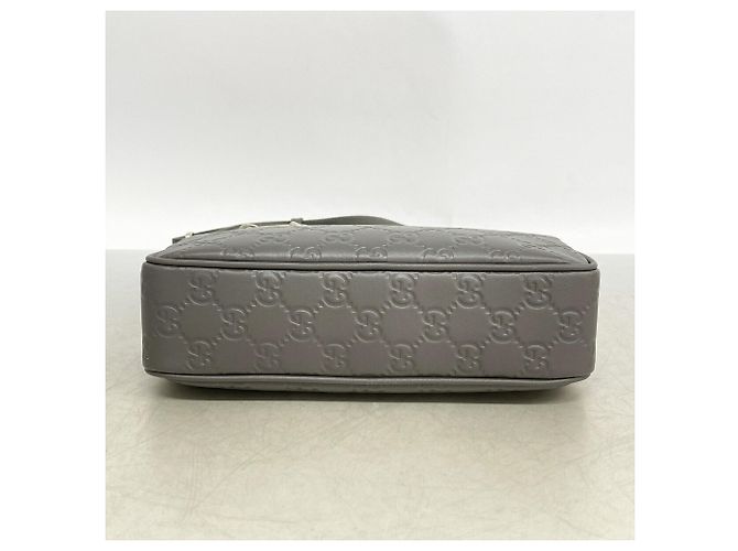 Borsa a tracolla Gucci in pelle grigia - vista 3
