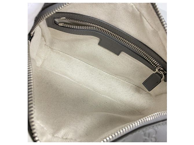 Borsa a tracolla Gucci in pelle grigia - vista 4