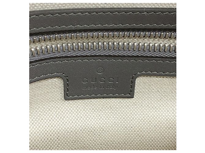 Borsa a tracolla Gucci in pelle grigia - vista 5