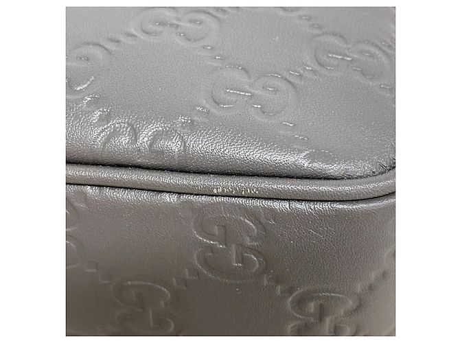 Borsa a tracolla Gucci in pelle grigia - vista 6