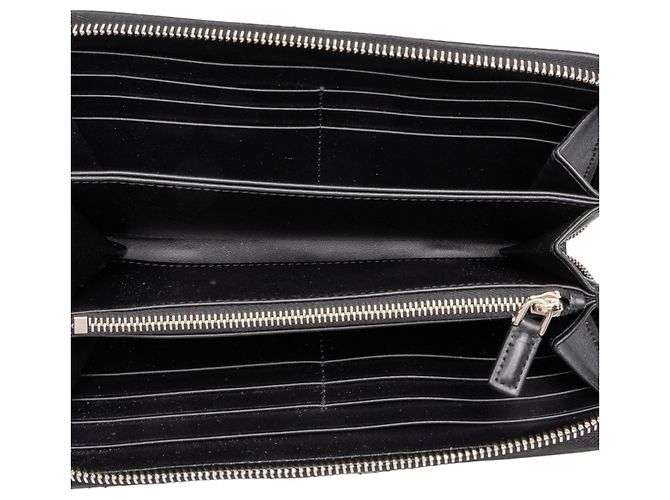 Cartera larga Prada de piel Vitello Daino negra - vista 4