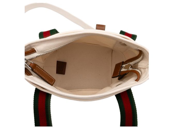 Borsa Gucci in tela e pelle - vista 4