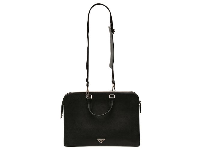 Prada Cartella da viaggio Portfolio in Saffiano nero - vista 2