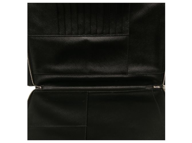 Prada Cartella da viaggio Portfolio in Saffiano nero - vista 5