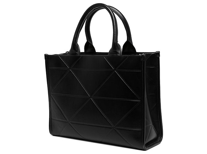 Prada Borsa a mano Symbole in pelle di vitello morbida nera Small - vista 2