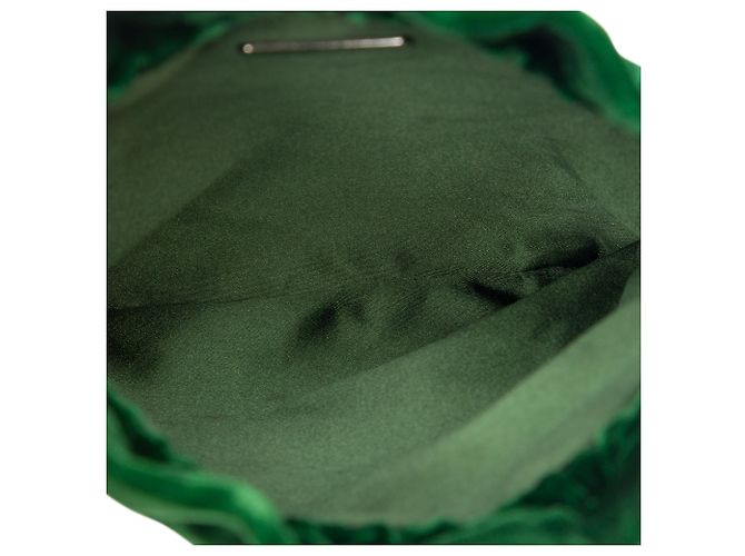 Pouch Prada in velluto verde con perline - vista 4
