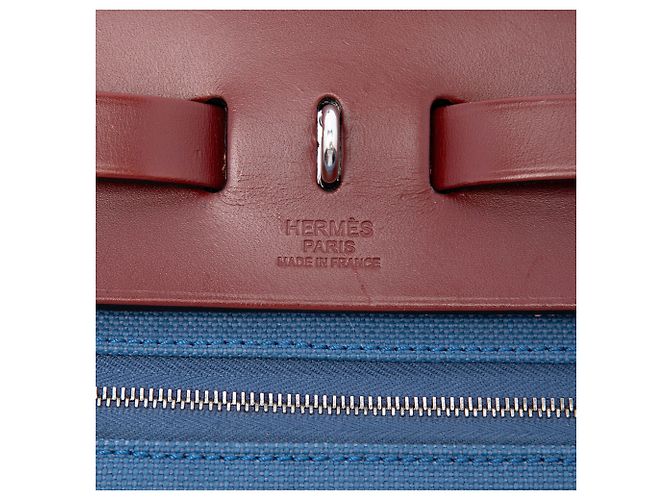 Hermès Blue Toile Herbag Zip 31 - vista 5