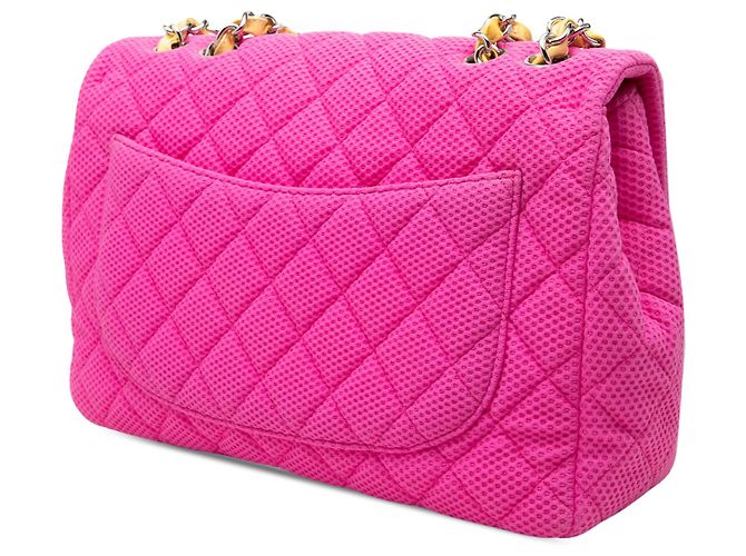 Chanel Pink Jumbo Classic Mesh Single Flap - vista 2