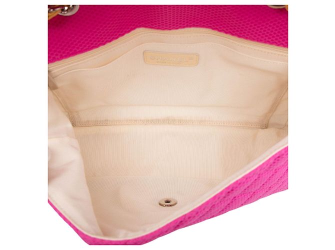 Chanel Pink Jumbo Classic Mesh Single Flap - vista 4