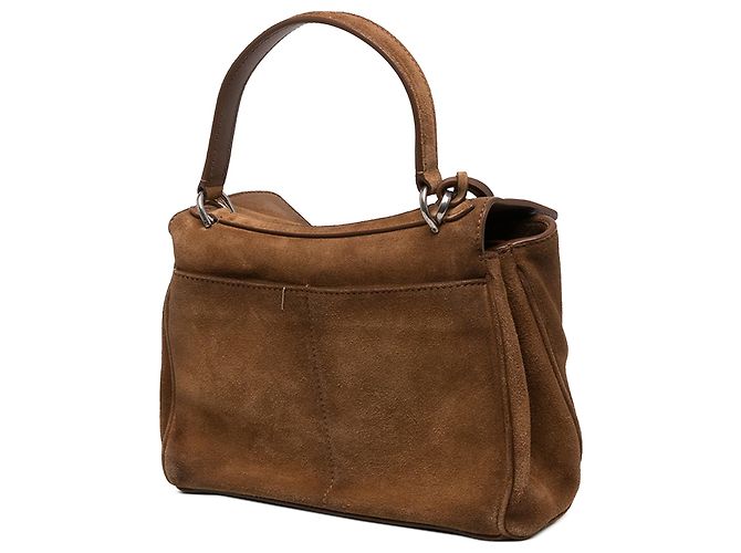 Borsa Balenciaga Rodeo Satchel Mini in camoscio marrone - vista 2