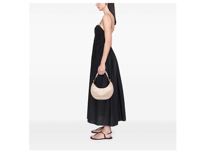 Fendi Borsa Hobo Fendigraphy Small in Pelle Intrecciata Bianca - vista 5