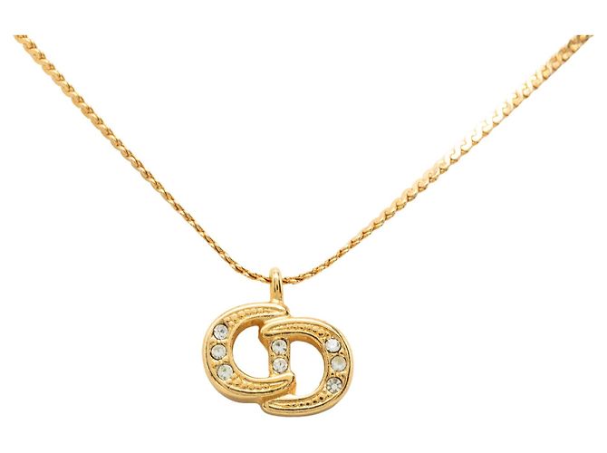 Collana Dior Gold Plated Strass CD Logo Pendant - vista 2