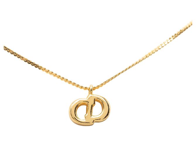 Collana Dior Gold Plated Strass CD Logo Pendant - vista 3