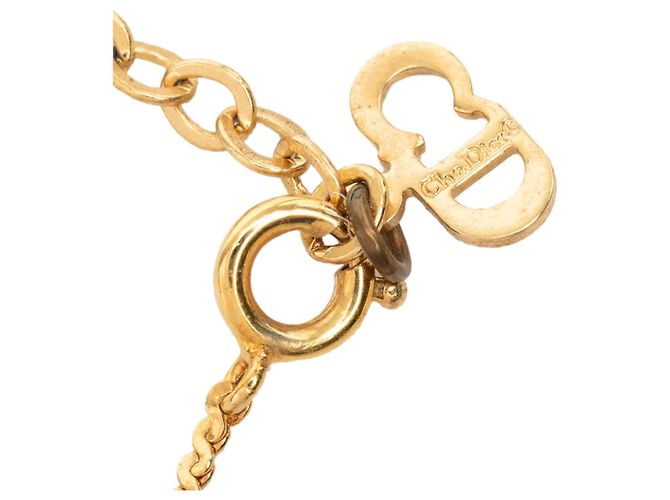 Collana Dior Gold Plated Strass CD Logo Pendant - vista 5
