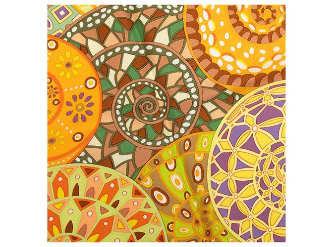 Hermès Yellow Reves D Escargots Seidentuch 90 - Ansicht 5