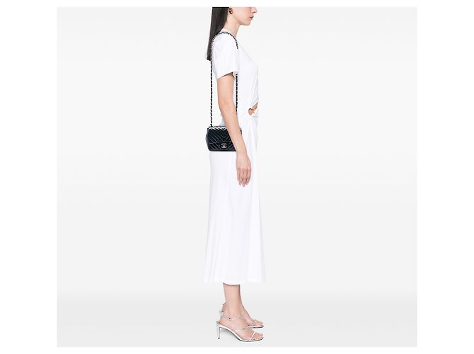Chanel Blue Mini Square Classic Chevron Patent Single Flap - vista 6