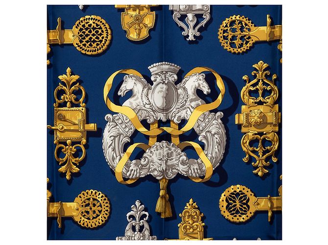 Hermès Blue Ferronnerie Seidentuch 90 - Ansicht 2