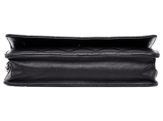 Portafoglio Chanel Black CC Quilted Lambskin Wallet On Chain - vista 3
