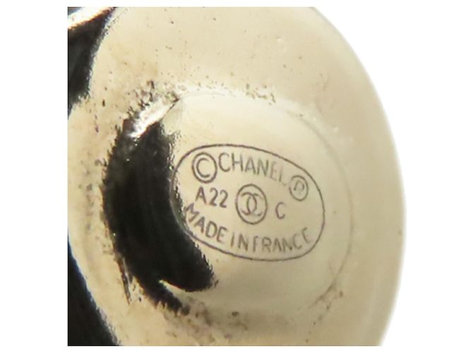Orecchini a goccia Chanel Gold CC placcati in oro con perle sintetiche e strass - vista 7