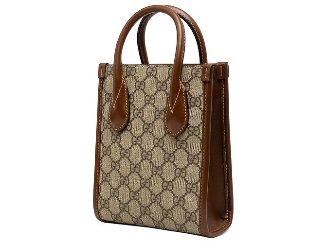 Borsa Gucci Beige Mini GG Supreme Interlocking G Satchel - vista 2