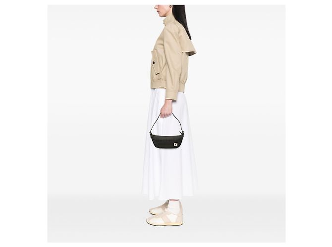 Borsa a tracolla Fendi in tela Micro Zucchino nera - vista 6