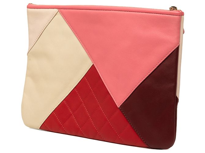 Chanel Case O Colorblock in pelle d'agnello matelassé rosa dimensione Medium - vista 2