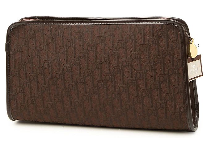 Clutch Dior Brown Diorissimo Trotter Canvas - vista 2
