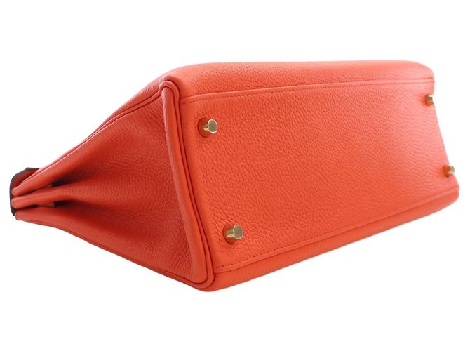 Hermès Orange Clemence Kelly II Retourne 32 - vista 13