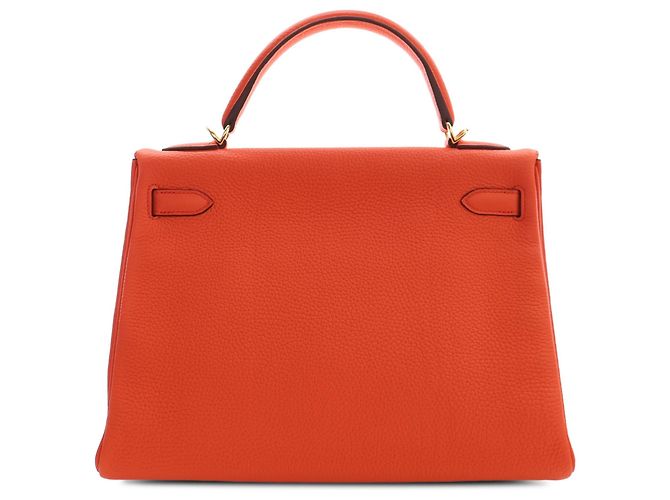 Hermès Orange Clemence Kelly II Retourne 32 - vista 2