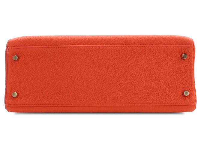 Hermès Orange Clemence Kelly II Retourne 32 - vista 3