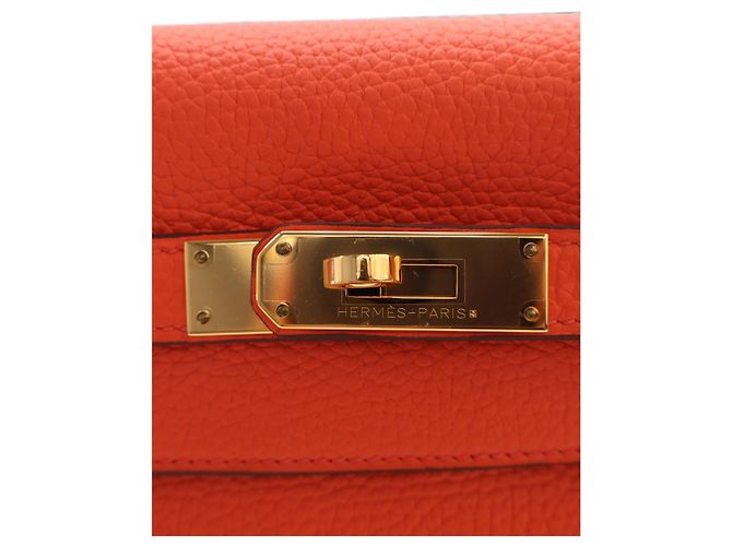 Hermès Orange Clemence Kelly II Retourne 32 - vista 4