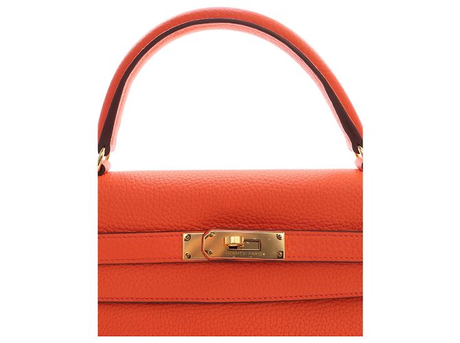 Hermès Orange Clemence Kelly II Retourne 32 - vista 7