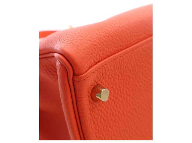 Hermès Orange Clemence Kelly II Retourne 32 - vista 8