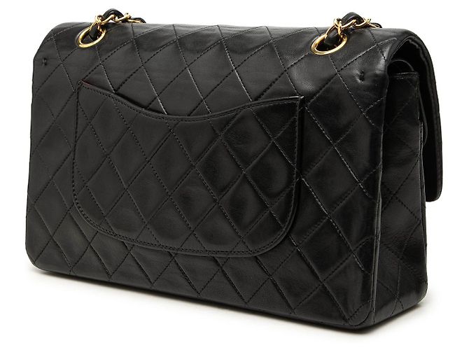 Chanel Black Medium Classic Lambskin Double Flap - vista 2