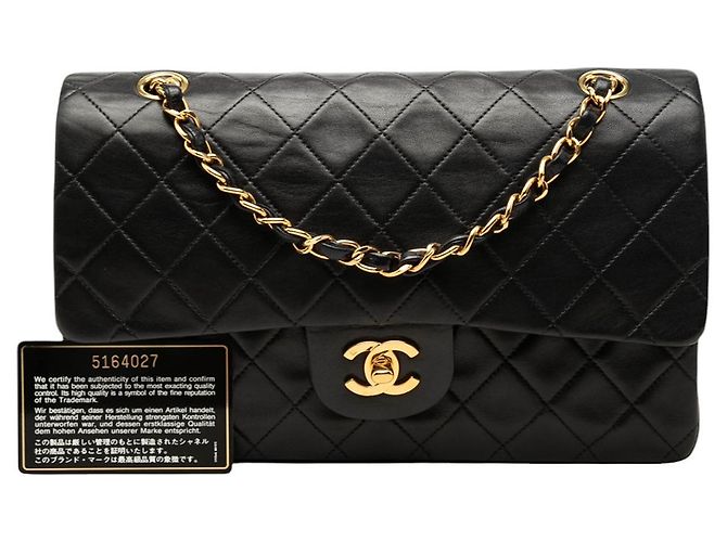 Chanel Black Medium Classic Lambskin Double Flap - vista 7