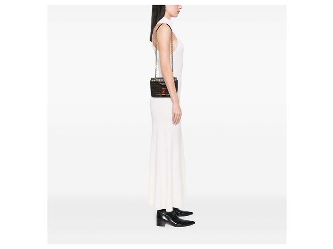 Céline Celine Bolsa C Bag Medium em pele de vitela acolchoada Castanha - vista 5
