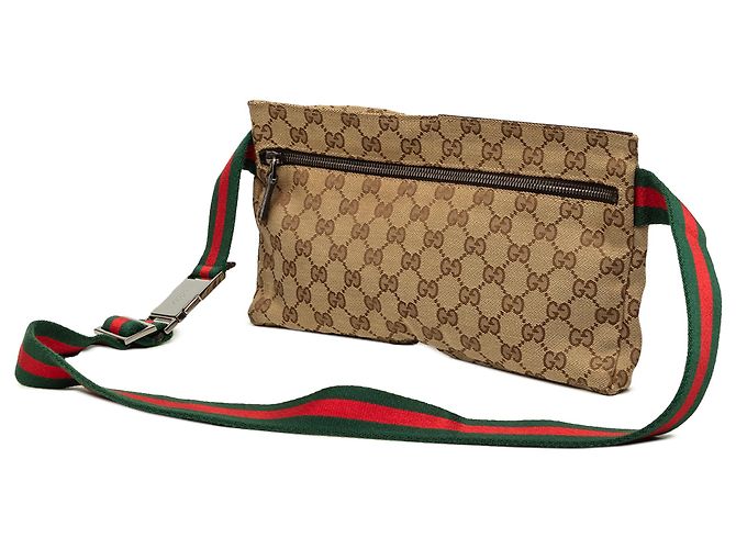 Borsetta cintura Gucci Beige GG Canvas Web con doppia tasca - vista 2