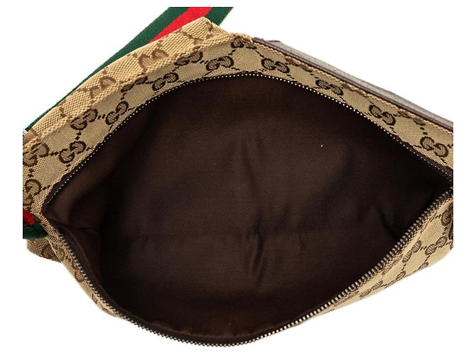 Borsetta cintura Gucci Beige GG Canvas Web con doppia tasca - vista 4