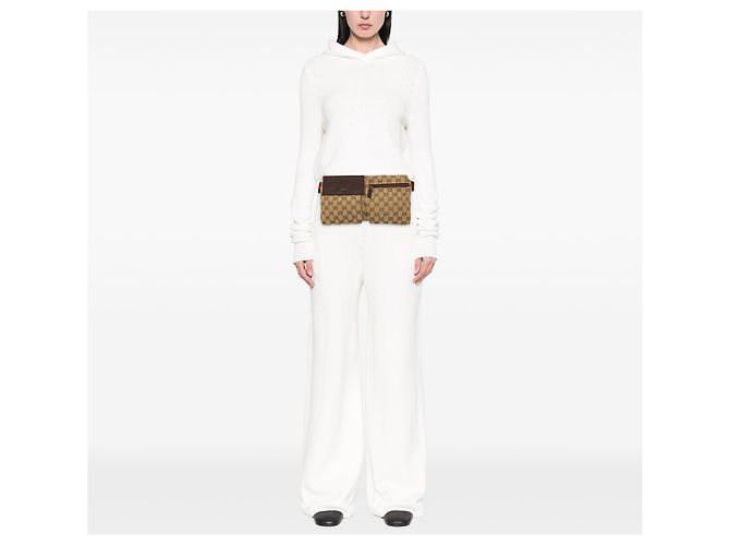 Borsetta cintura Gucci Beige GG Canvas Web con doppia tasca - vista 7