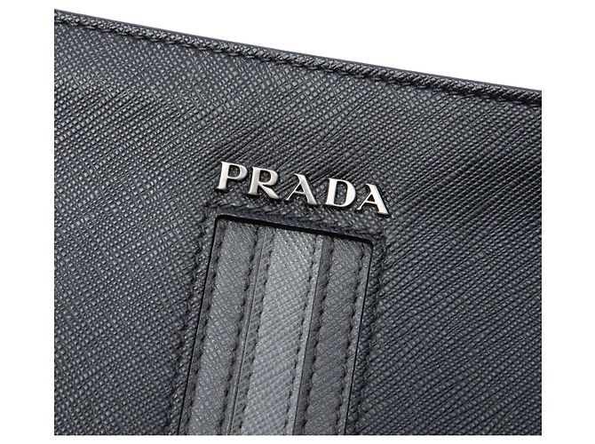 Portafoglio Prada Black Saffiano Zip Around - vista 5