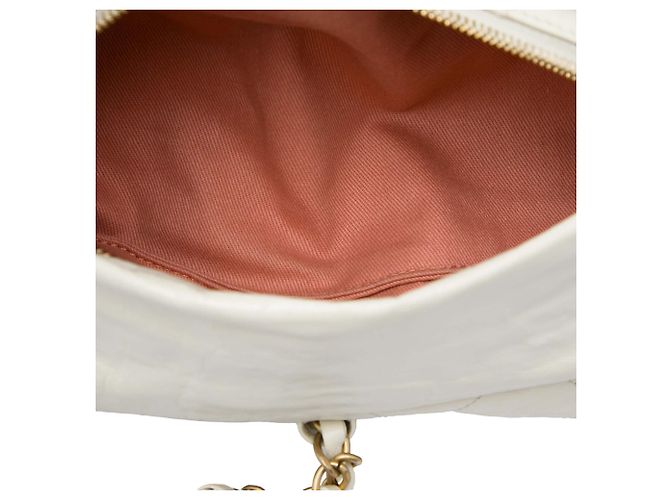 Bolsa Baluchon Chanel Midnight Swim em couro de bezerro acolchoado branco - vista 5
